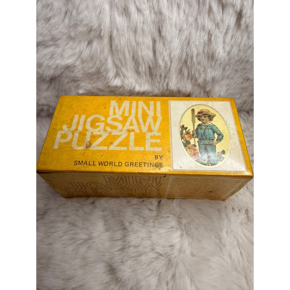 Vintage Small World Greetings Mini Jigsaw Puzzle 65 Pieces Sealed Boy with Oar